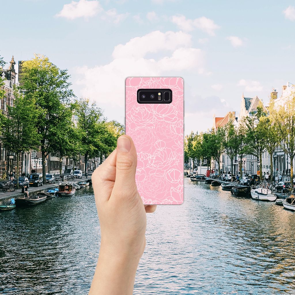 Samsung Galaxy Note 8 TPU Case White Flowers