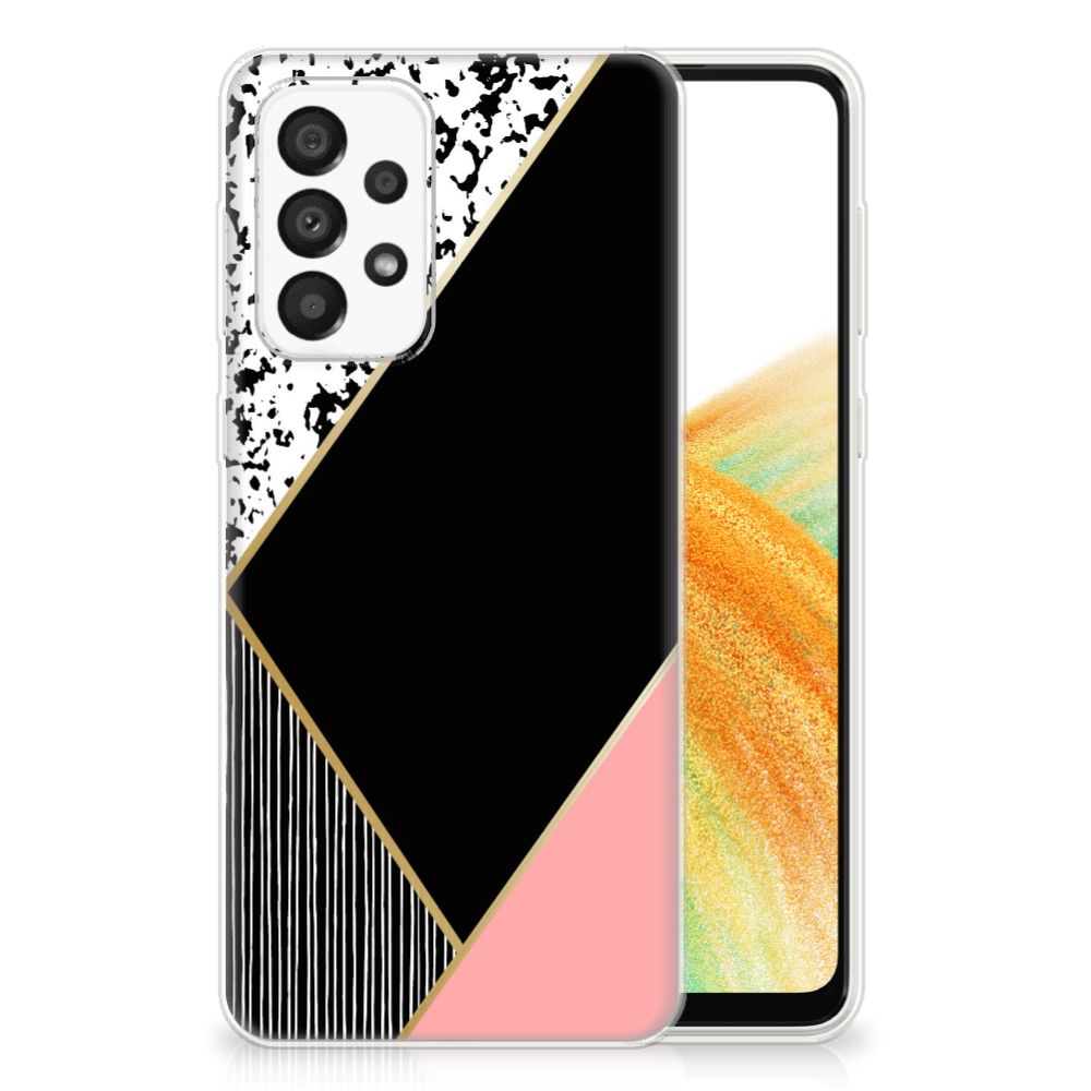 Samsung Galaxy A33 5G TPU Hoesje Zwart Roze Vormen B2C Telecom