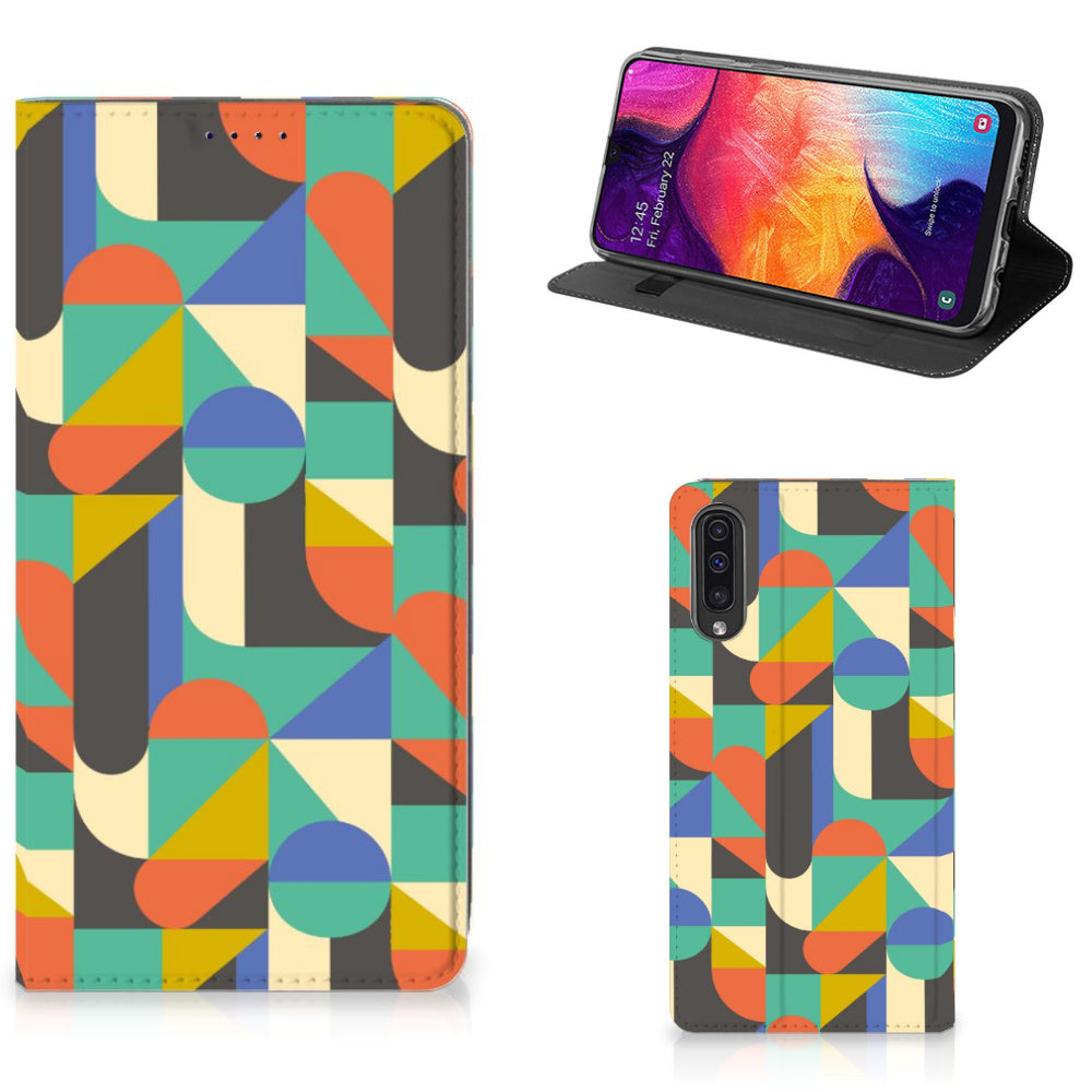 Samsung Galaxy A50 Hoesje met Magneet Funky Retro