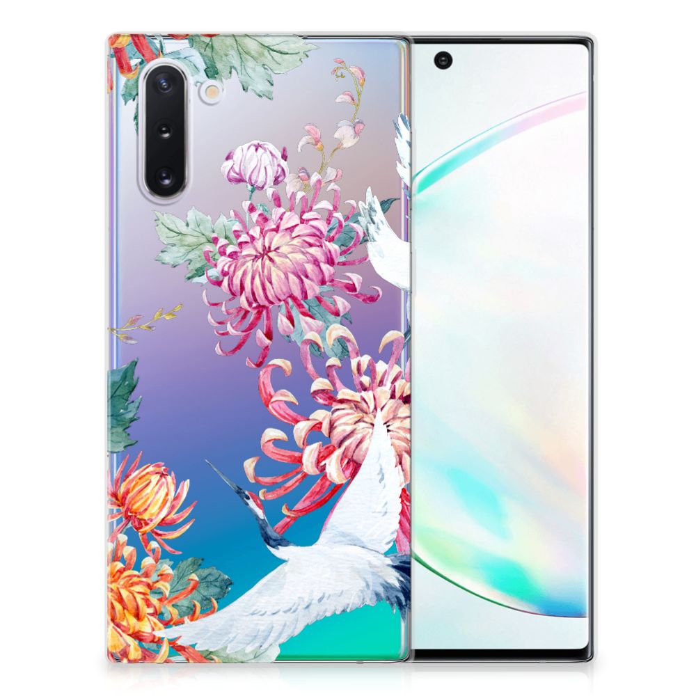 Samsung Galaxy Note 10 TPU Hoesje Bird Flowers