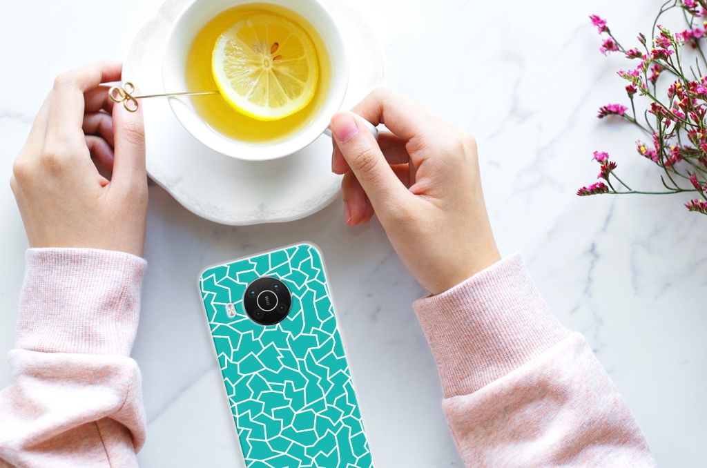 Nokia X10 | X20 Hoesje maken Cracks Blue B2C Telecom