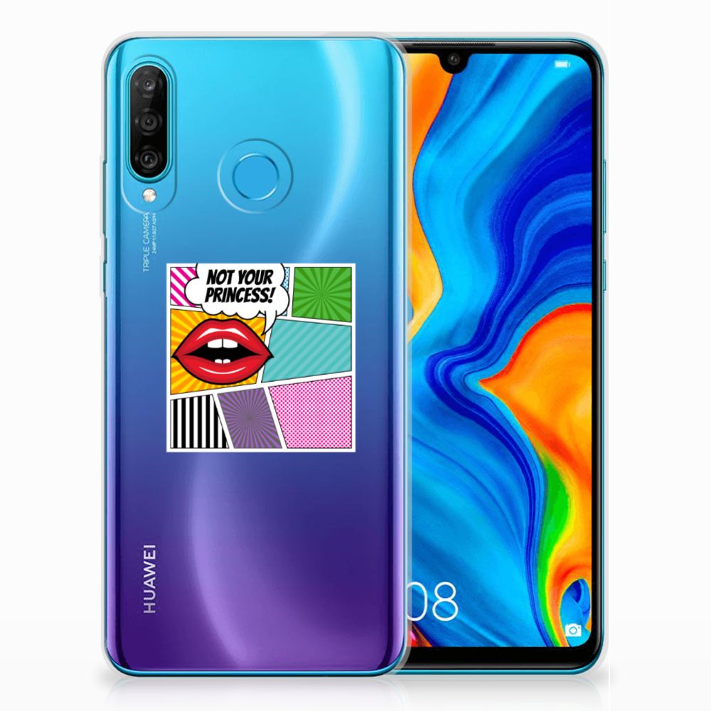Huawei P30 Lite Silicone Back Cover Popart Princess