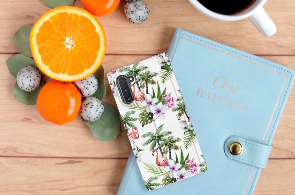 Samsung Galaxy Note 10 Hoesje maken Flamingo Palms