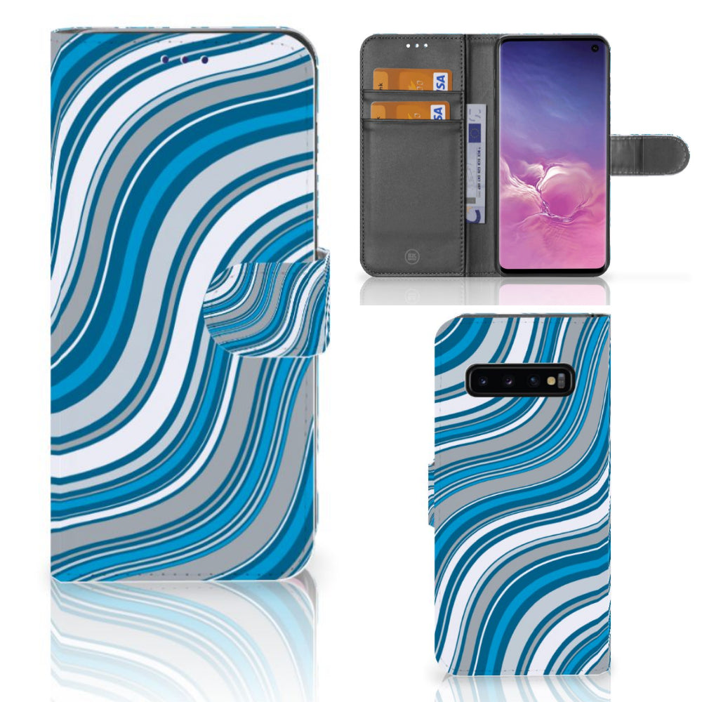 Samsung Galaxy S10 Telefoon Hoesje Waves Blue