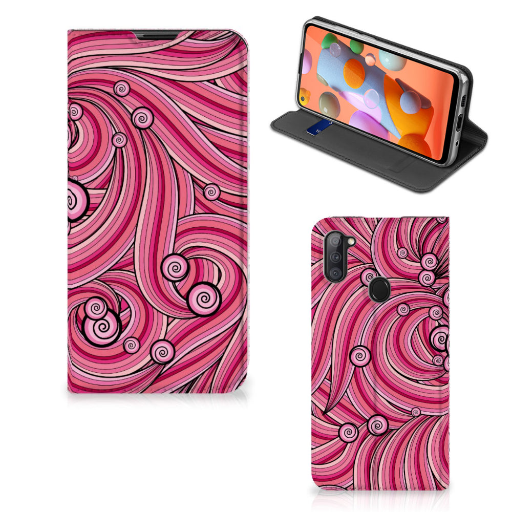Samsung Galaxy M11 | A11 Bookcase Swirl Pink