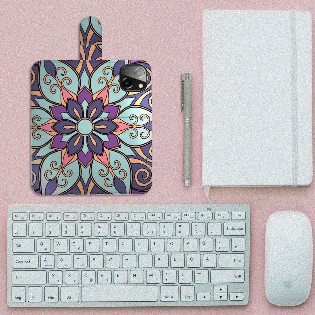 iPhone 13 Mini Hoesje Purple Flower