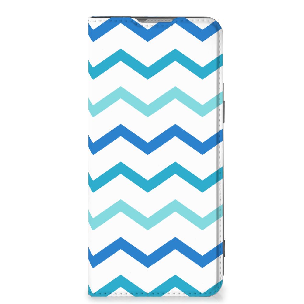 OnePlus Nord 2T Hoesje met Magneet Zigzag Blauw - B2C Telecom