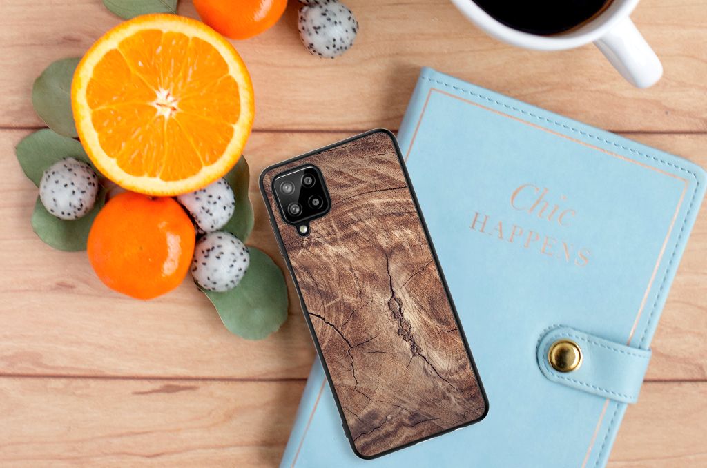 Samsung Galaxy A12 Houten Print Telefoonhoesje Tree Trunk B2C Telecom
