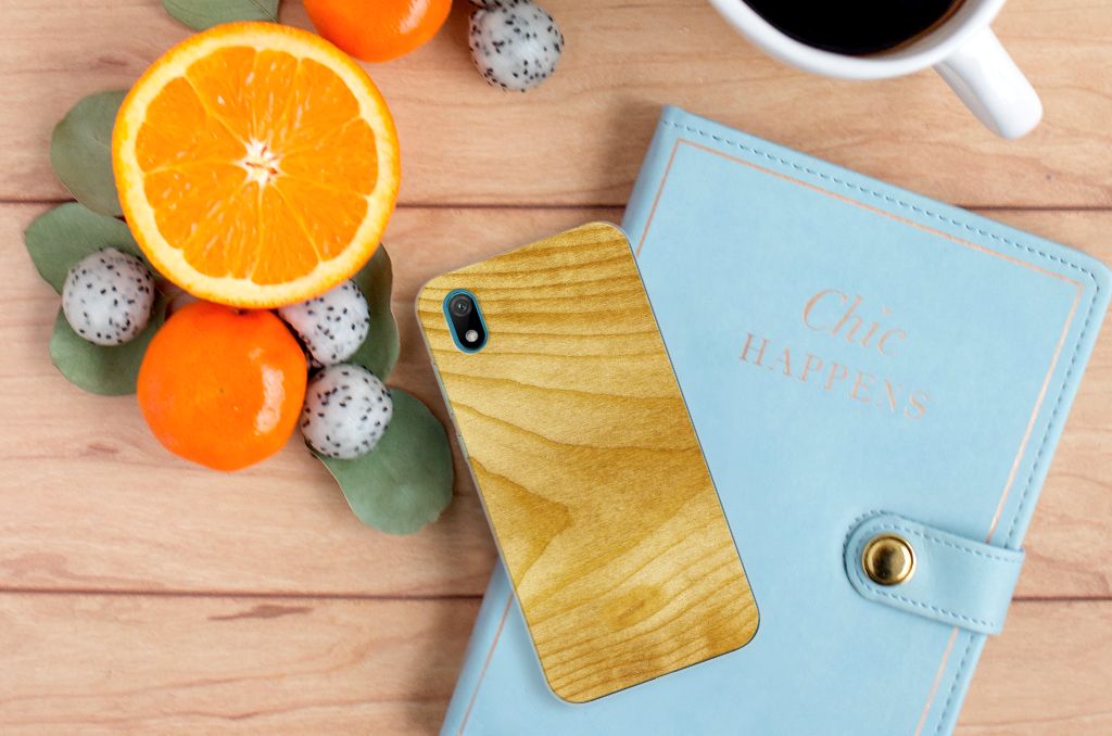Huawei Y5 (2019) Bumper Hoesje Licht Hout