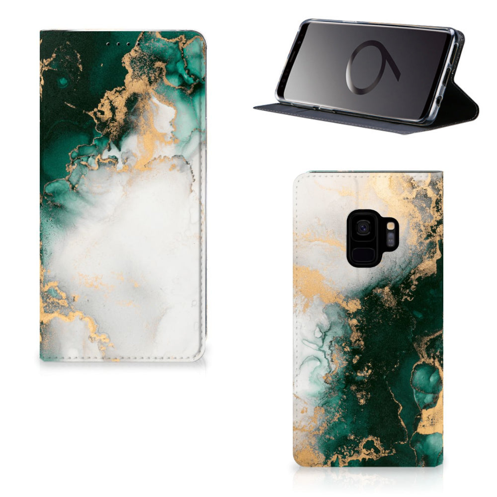 Standcase voor Samsung Galaxy S9 Marmer Groen