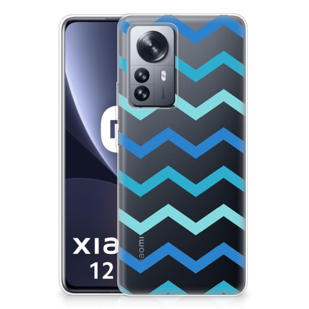 Xiaomi 12 Pro TPU bumper Zigzag Blauw B2C Telecom