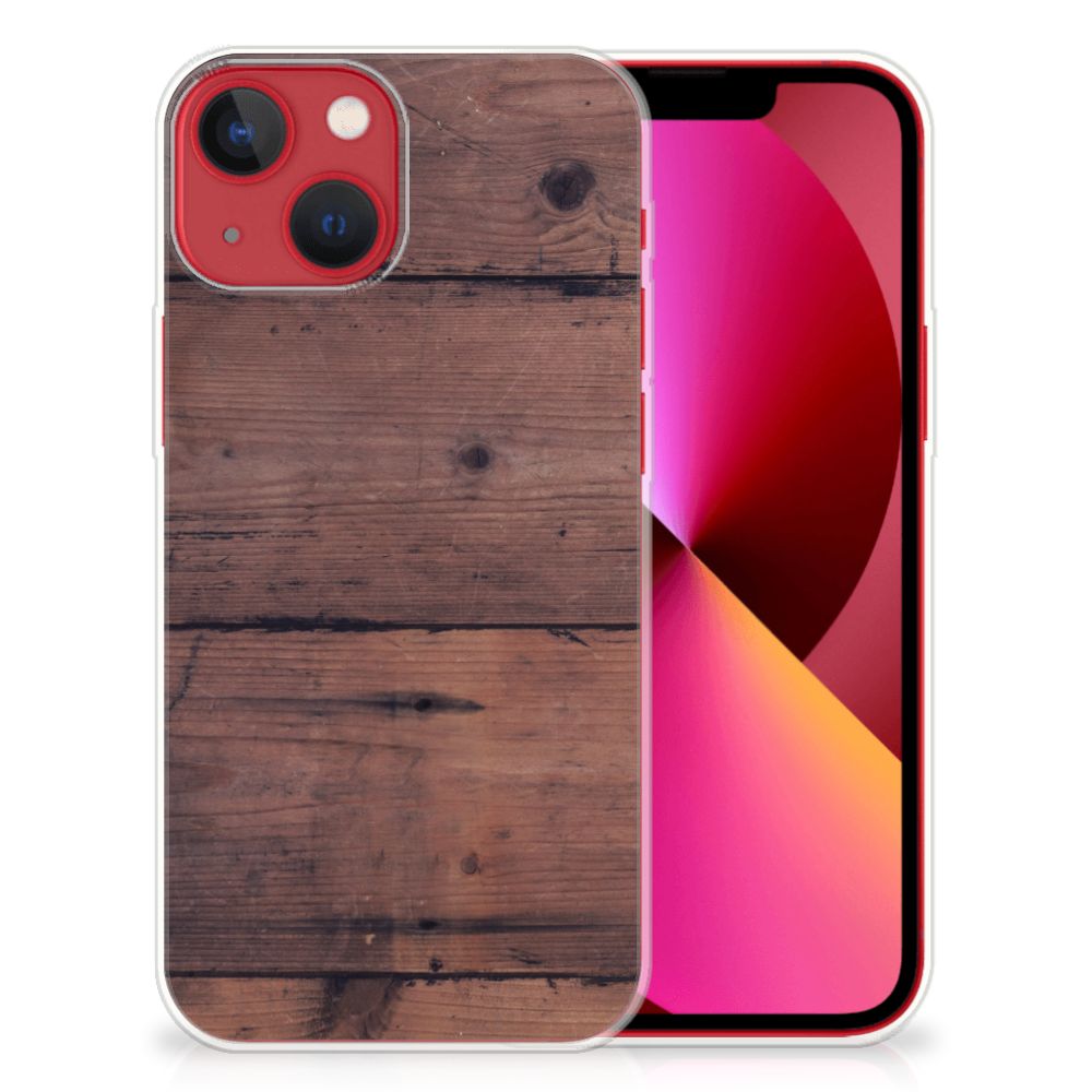 Apple iPhone 13 Bumper Hoesje Old Wood
