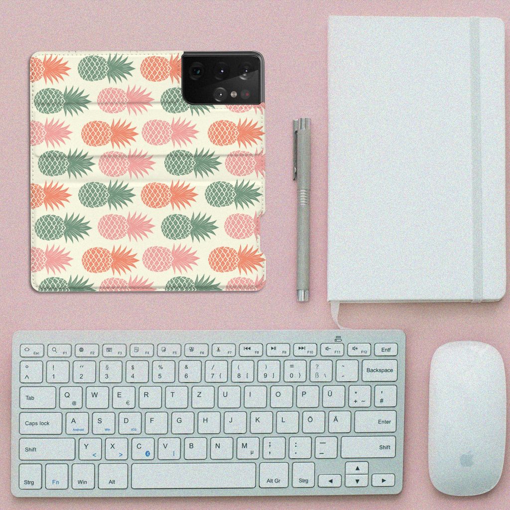 Samsung Galaxy S21 Ultra Flip Style Cover Ananas - B2C Telecom