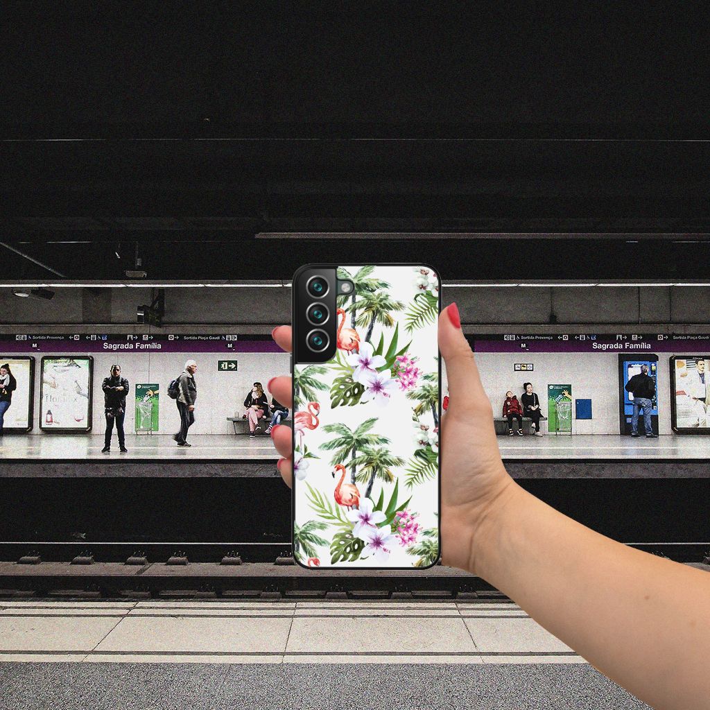 Samsung Galaxy S22 Plus Dierenprint Telefoonhoesje Flamingo Palms B2C Telecom
