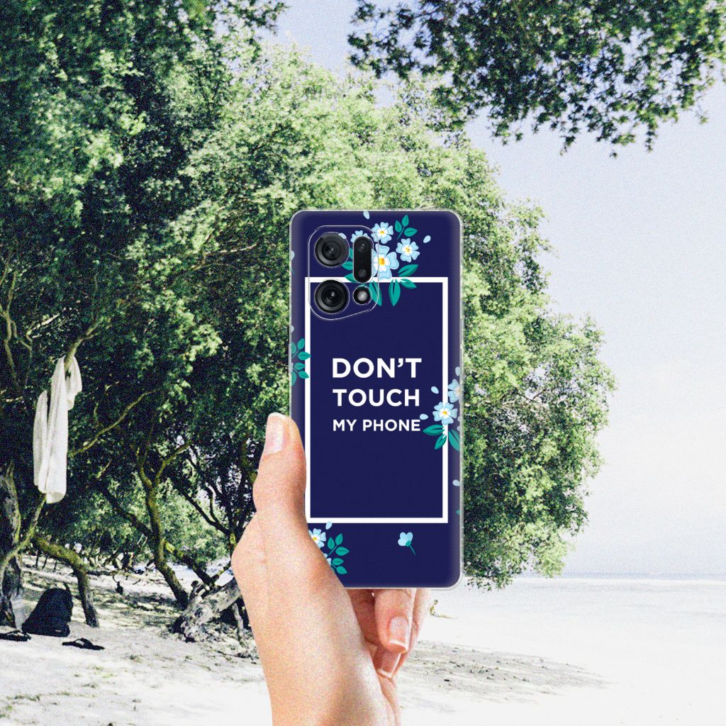 OPPO Find X5 Silicone-hoesje Flowers Blue DTMP B2C Telecom