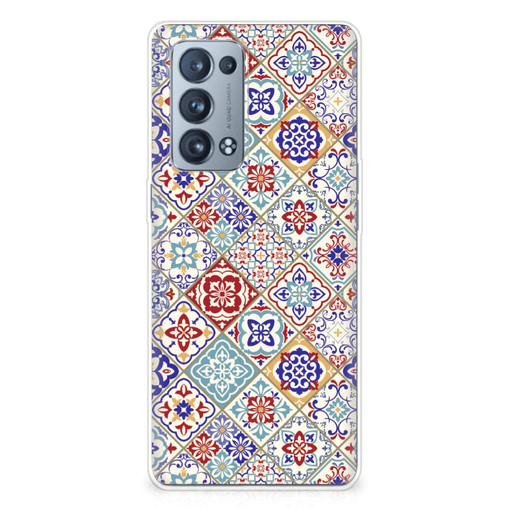 OPPO Reno 6 Pro Plus 5G TPU Siliconen Hoesje Tiles Color