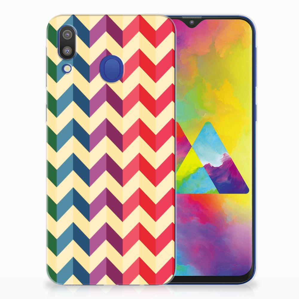 Samsung Galaxy M20 (Power) TPU bumper Zigzag Multi Color