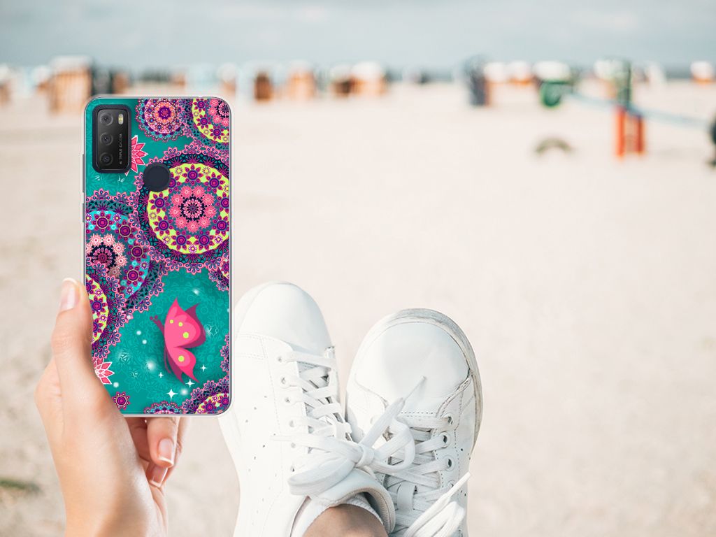 Alcatel 1S (2021) Hoesje maken Cirkels en Vlinders B2C Telecom