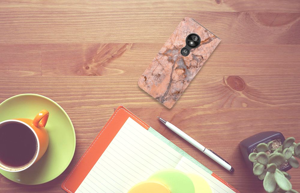 Motorola Moto E5 Play Standcase Marmer Oranje