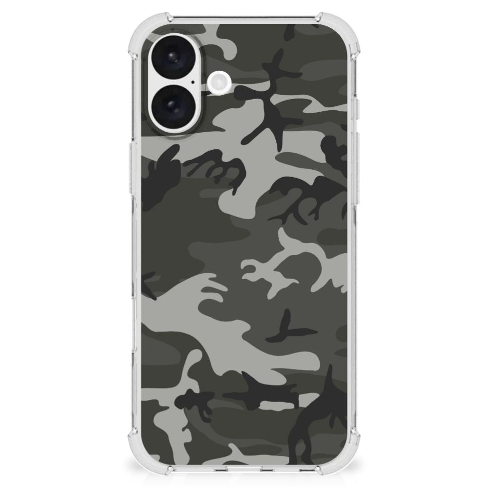 iPhone 16 Plus Doorzichtige Silicone Hoesje Army Light