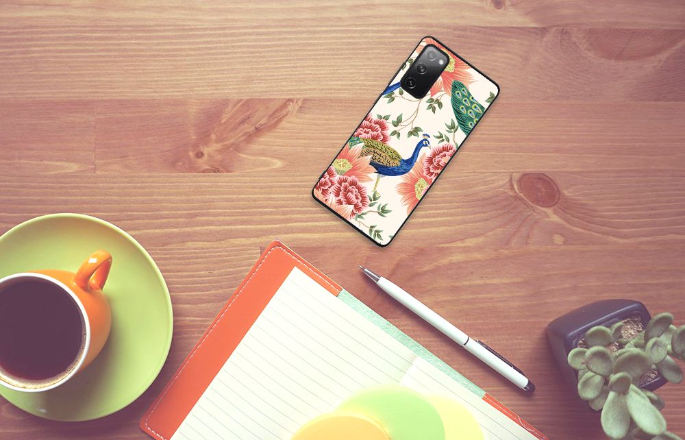 Dierenprint Telefoonhoesje voor Samsung Galaxy S20 FE Pink Peacock B2C Telecom