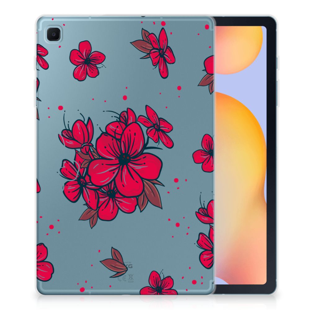 Samsung Galaxy Tab S6 Lite | S6 Lite (2022) Siliconen Hoesje Blossom Red - B2C Telecom