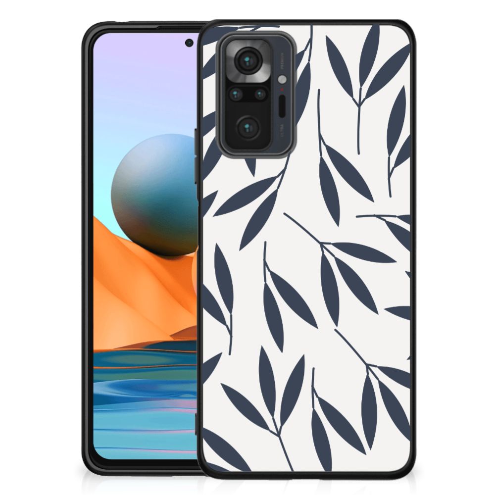 Xiaomi Redmi Note 10 Pro Bloemen Hoesje Leaves Blue
