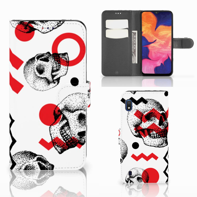 Telefoonhoesje met Naam Samsung Galaxy A10 Skull Red