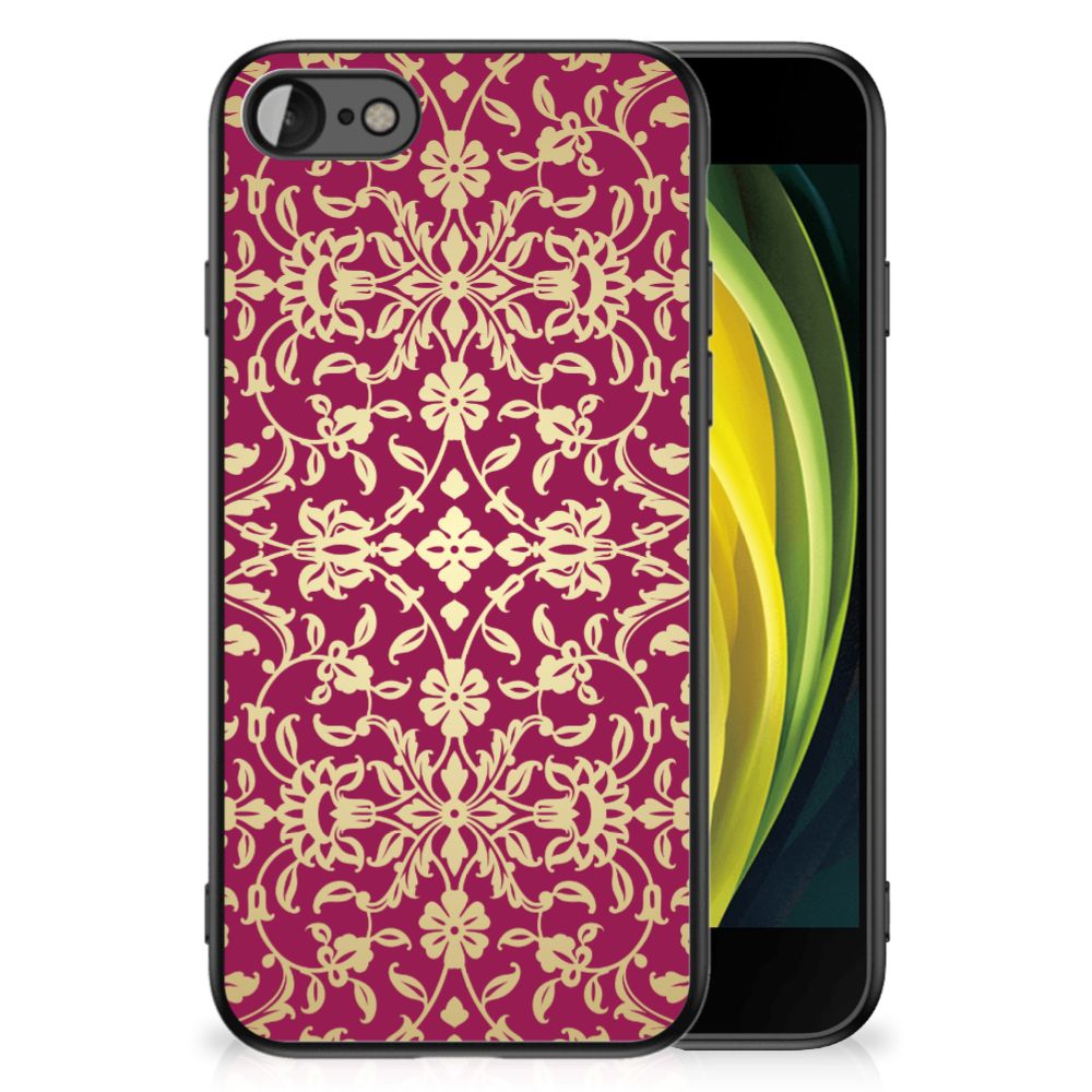 Back Cover iPhone SE 2022 | SE 2020 | 7/8 Barok Pink in a stylish floral design, showcasing protection and elegance.