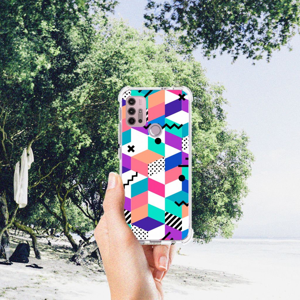 Motorola Moto G30 | G20 | G10 Shockproof Case Blokken Kleurrijk B2C Telecom