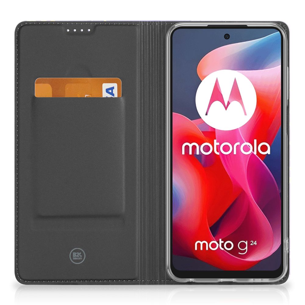 Bookcase voor Motorola Moto G24 | G04 | G24 Power Watercolor Paars