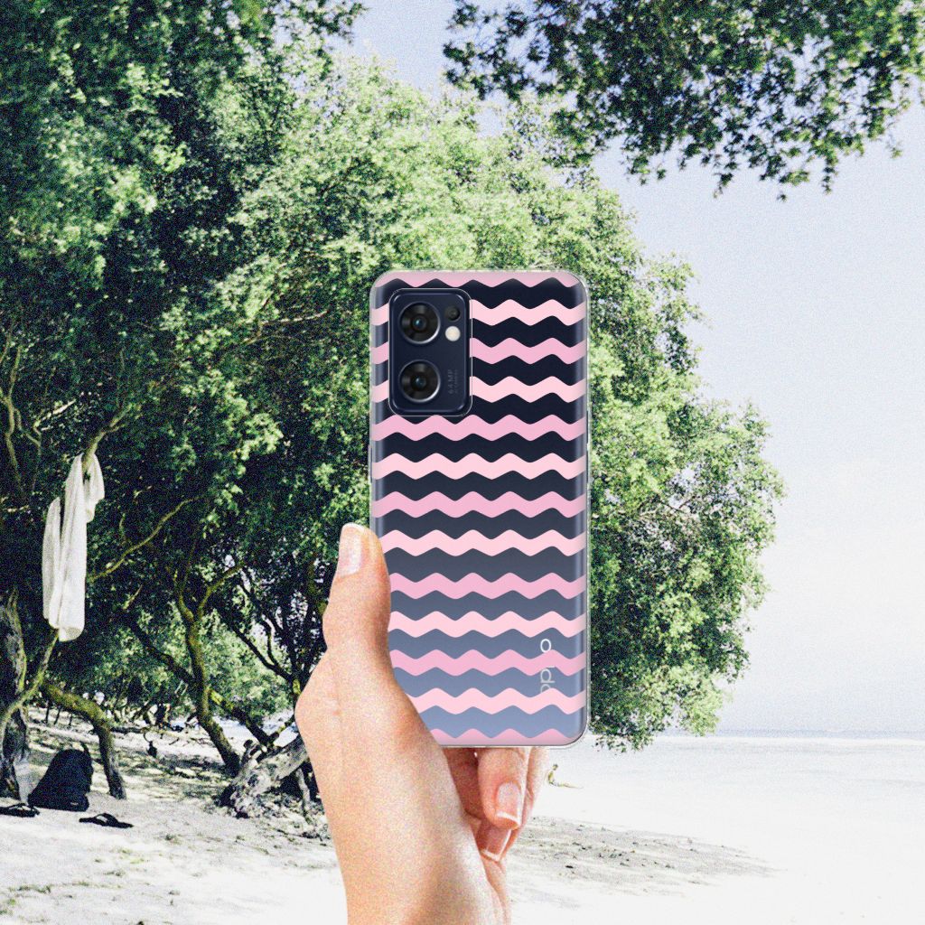 OPPO Reno 7 5G | Find X5 Lite TPU bumper Waves Roze B2C Telecom