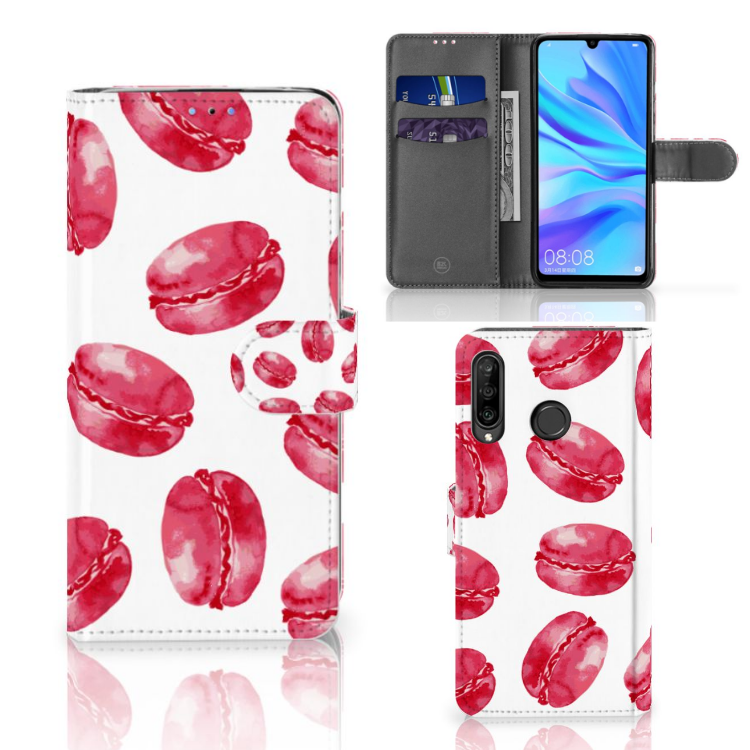 Huawei P30 Lite (2020) Book Cover Pink Macarons