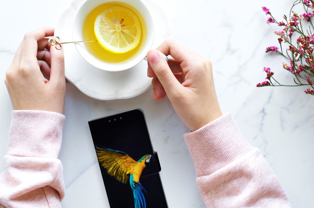 Alcatel 1S 2020 Telefoonhoesje met Pasjes Papegaai