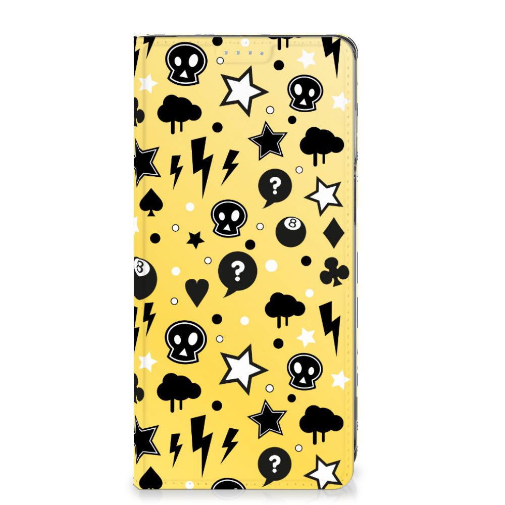 Mobiel BookCase Motorola Moto G62 5G Punk Geel
