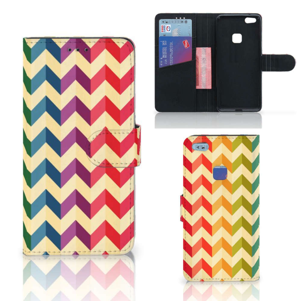 Huawei P10 Lite Telefoon Hoesje Zigzag Multi Color