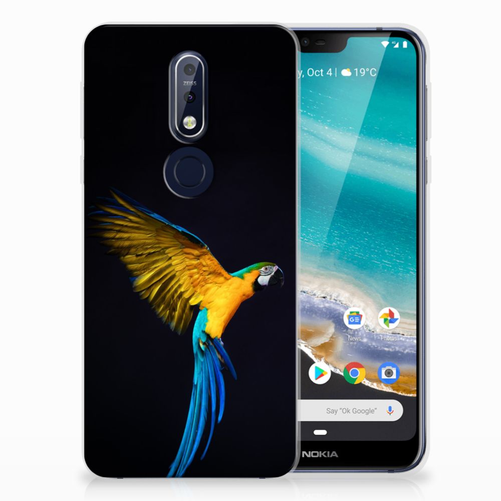 Nokia 7.1 TPU Hoesje Papegaai