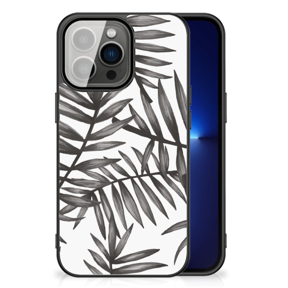 iPhone 13 Pro Bloemen Hoesje Leaves Grey B2C Telecom