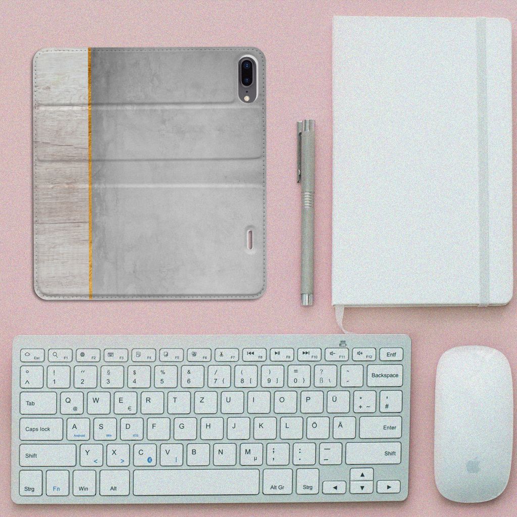 Apple iPhone 7 Plus | 8 Plus Book Wallet Case Wood Concrete