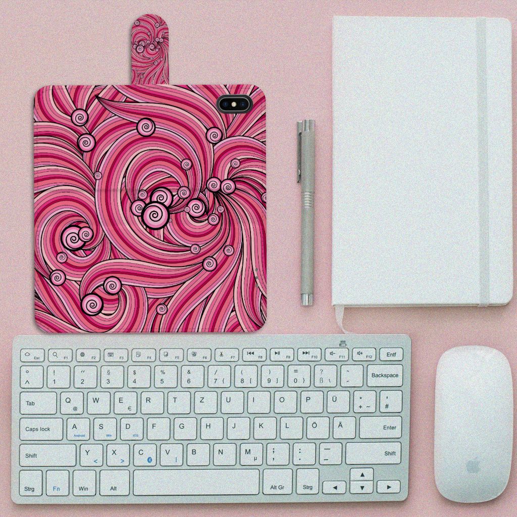Apple iPhone Xs Max Hoesje Swirl Pink
