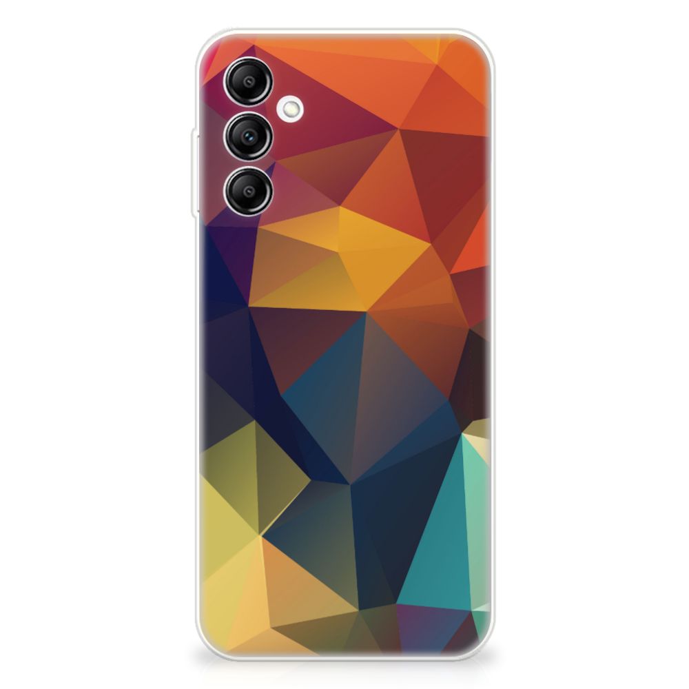 Samsung Galaxy A14 5G TPU Hoesje Polygon Color met kleurrijke driehoeken en abstracte patronen.