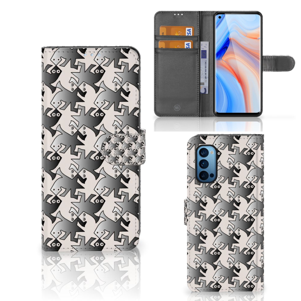 OPPO Reno 4 Pro 5G Telefoonhoesje met Pasjes Salamander Grey