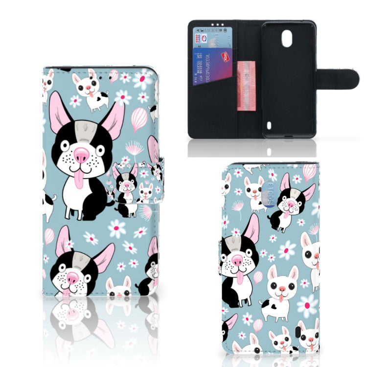 Nokia 1 Plus Telefoonhoesje met Pasjes Hondjes