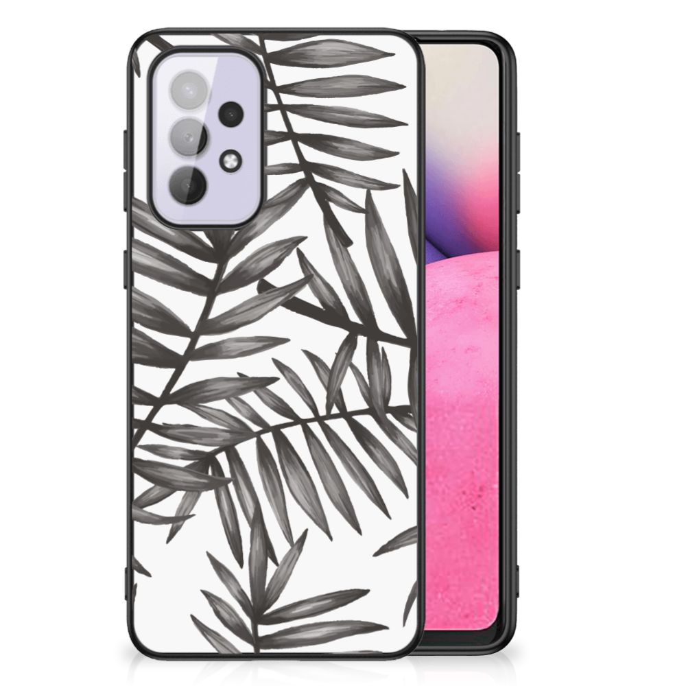 Samsung Galaxy A33 5G Bloemen Hoesje Leaves Grey B2C Telecom