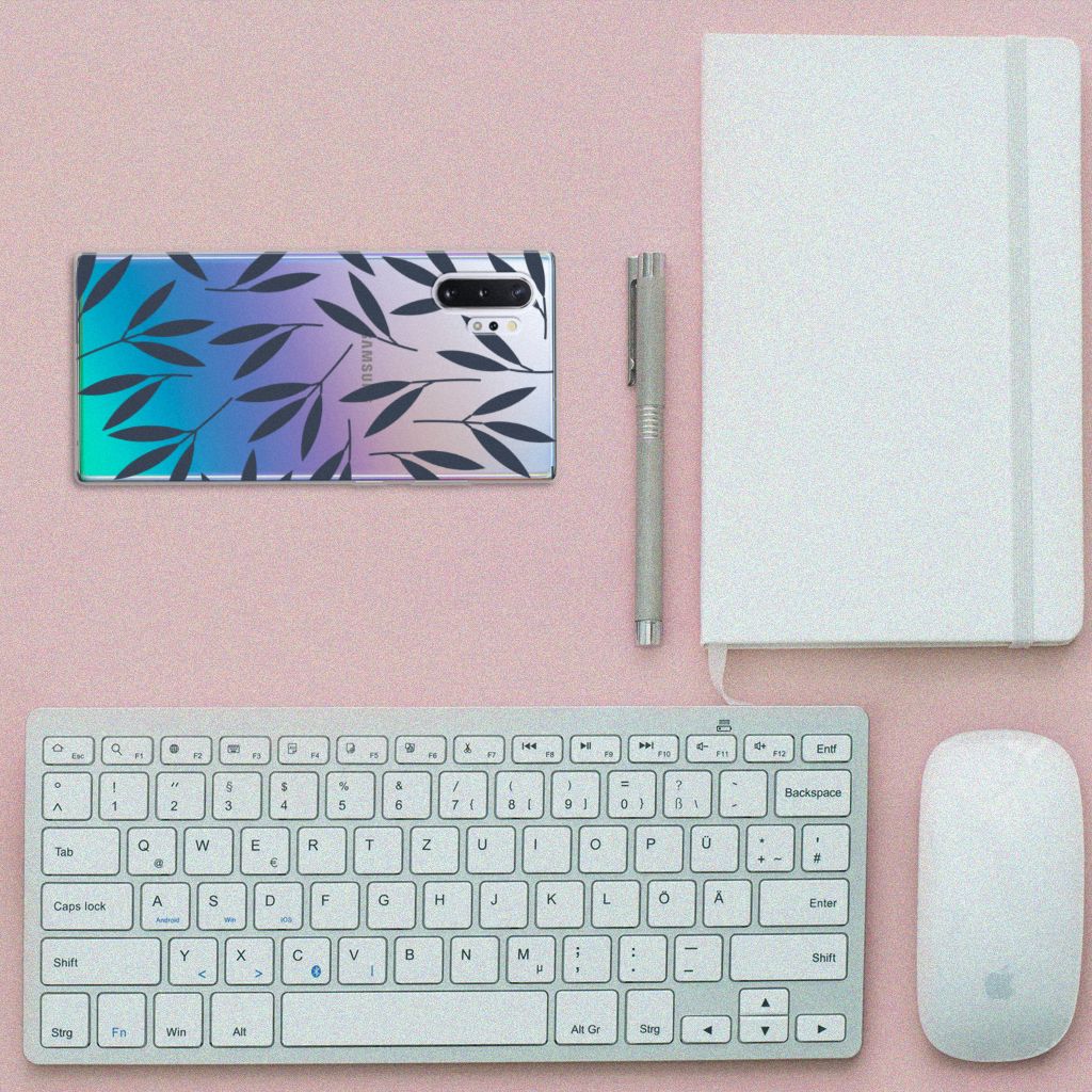 Samsung Galaxy Note 10 Plus TPU Case Leaves Blue