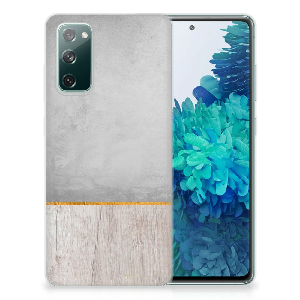 Samsung Galaxy S20 FE Bumper Hoesje Wood Concrete