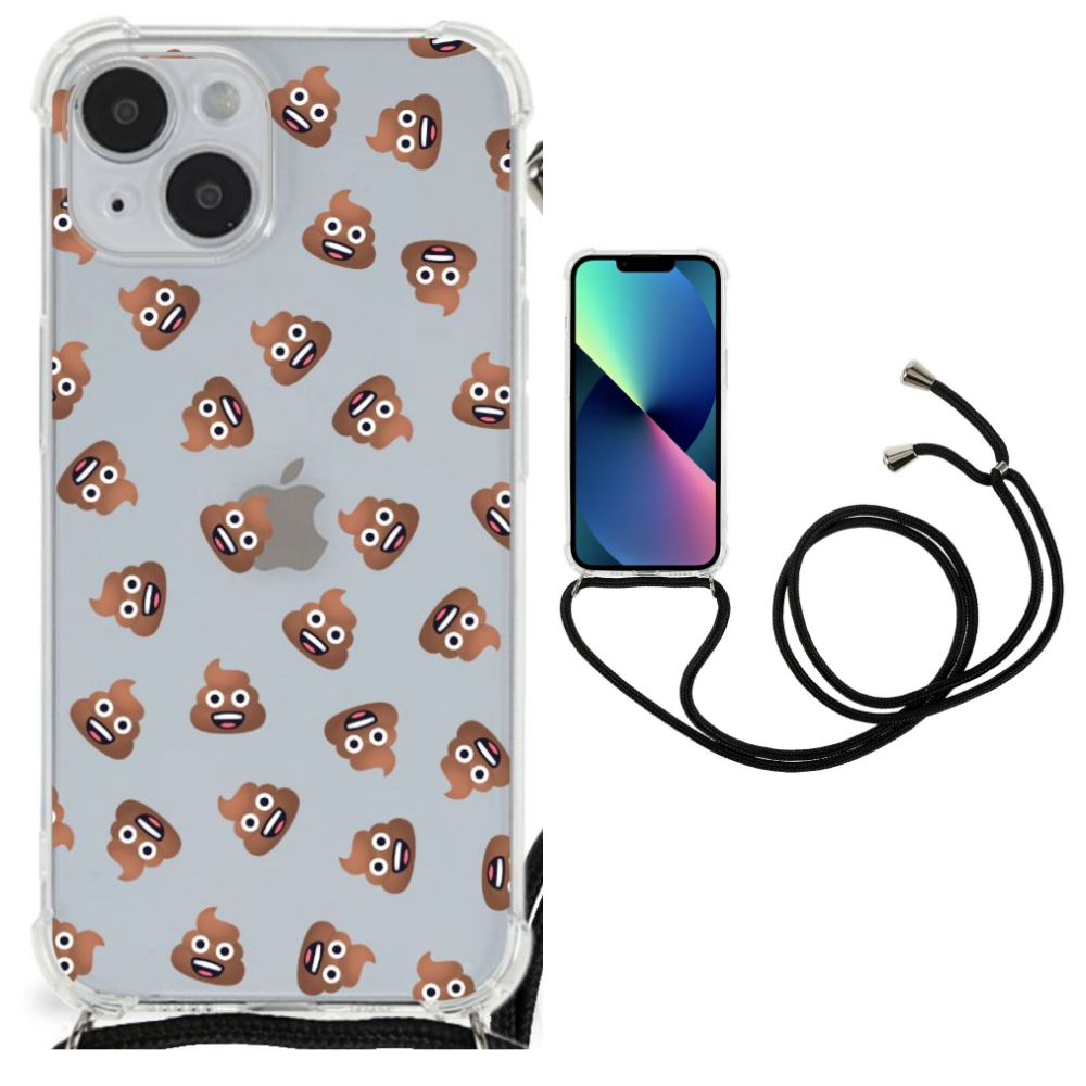 Doorzichtige Silicone Hoesje voor iPhone 14 Plus Poep Emojis B2C Telecom