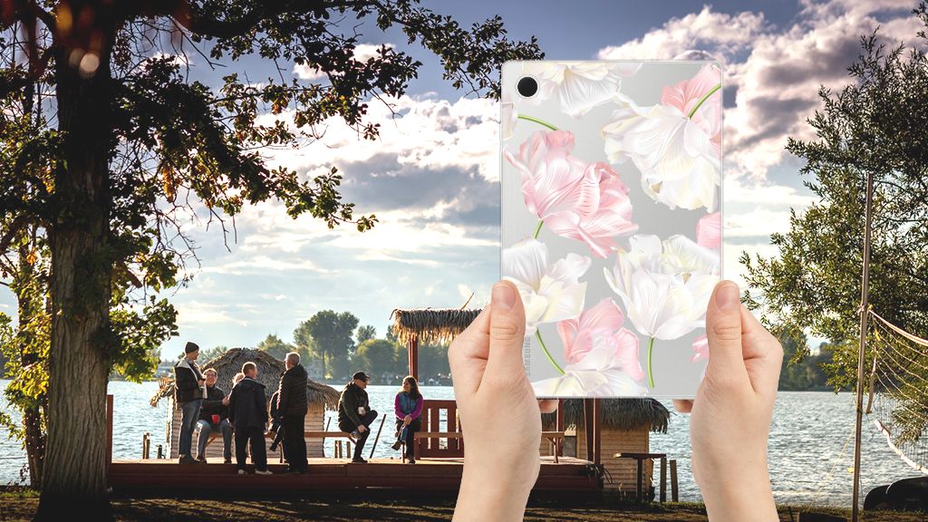 Samsung Galaxy Tab A8 2021/2022 Siliconen Hoesje Lovely Flowers - B2C Telecom