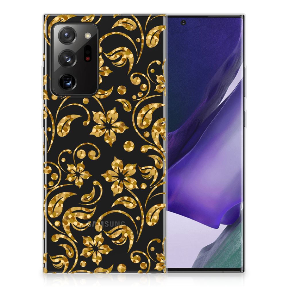 Samsung Galaxy Note20 Ultra TPU Case Gouden Bloemen