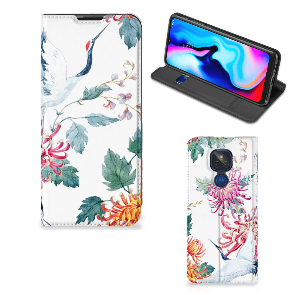 Motorola Moto G9 Play Hoesje maken Bird Flowers - B2C Telecom